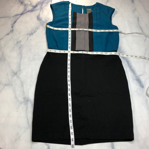 Taylor Teal Blue Black & Grey Short Sleeve Dress - Picture 6 of 7